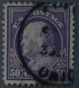 United States #421 Used XF 50 Cent Franklin Heavy Circle Place Cancel