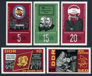 Germany-GDR 825-829,MNH.Michel 1173-1177. Socialist Unity Party of Germany,1966.