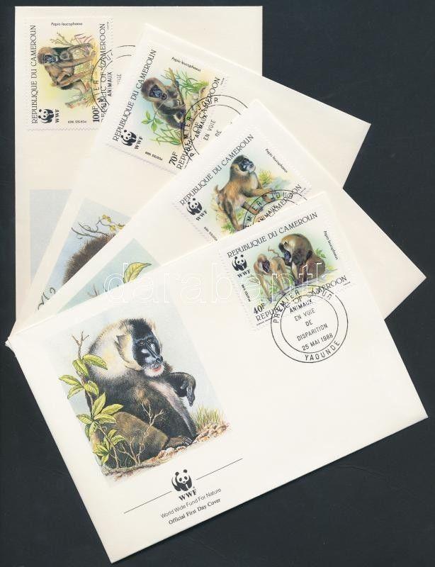 Cameroon stamp WWF Monkies set 4 FDC 1988 Mi 1155-1158 WS181920