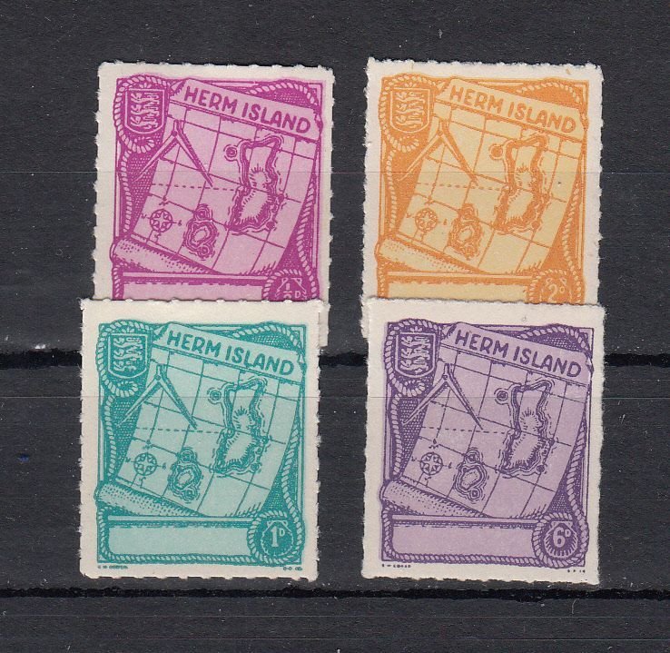 Herm,  1958 set of 4, Charts & Maps - Unmounted Mint NHM