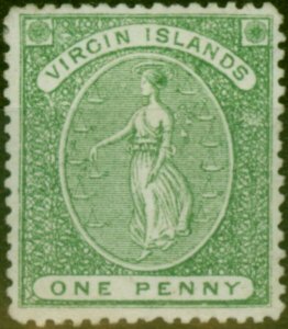 Virgin Islands 1868 1d Yellow-Green SG8 Fine 