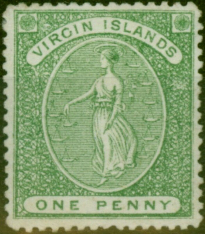 Virgin Islands 1868 1d Yellow-Green SG8 Fine 
