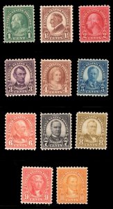 MOMEN: US STAMPS #581-591 MINT OG NH VF/XF CHOICE SET LOT #84294