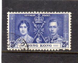 Hong Kong 1937 Coronation used