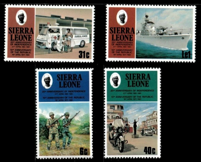 Sierra Leone 1981 - Independence, Republic, Anniversary - Set of 4v - 505-08 MNH