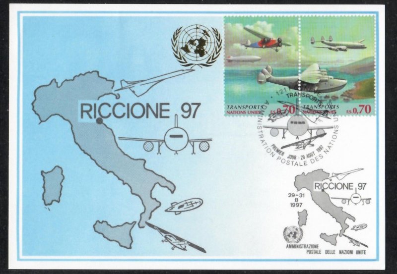 UN United Nations RICCIONE 1997 TRANSPORTS Airplane Aircraft - Italy Geneva