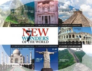 St. Vincent 2008 - SC# 3612 New 7 Wonders of the World - Sheet of 7 Stamps - MNH