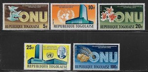 Togo 545-8 C48 1965 20th UN set MLH
