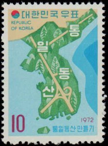 Korea #812, Complete Set, 1972, Maps, Never Hinged