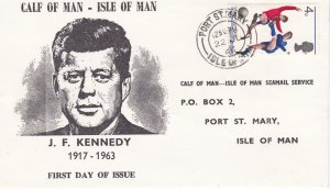 Calf of Man Local Issue John F. Kennedy Souvenir Sheet on First Day Covers