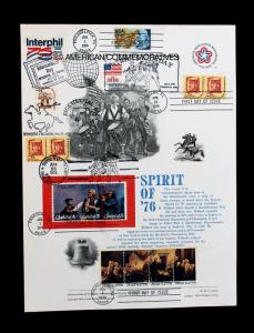 US 1629-31 FDC Large Combo Page Spirit of 76 with Multi-Stamped & Canceleds