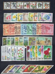 Mongolia Collection of Used Flowers Plants Nature Sets & Singles ZAYIX 0224S0341