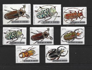 BURUNDI - 1970 BEETLES AND WEEVILS SHORT SET - SCOTT 306 TO 313 - MNH