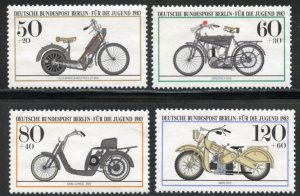 Germany-Berlin Scott 9NB198-201 MVFNHOG - 1983 Motorcycle Types - SCV $6.10