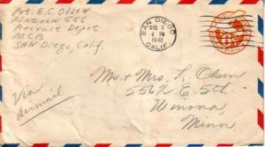 United States, Military, California, Airmail, Postal Stationery, U.S. Marine ...