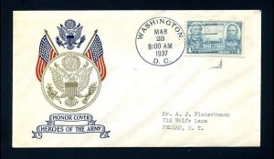 Set of # 785 to 794 on First Day Covers with various cachets dated 1936 to 1937