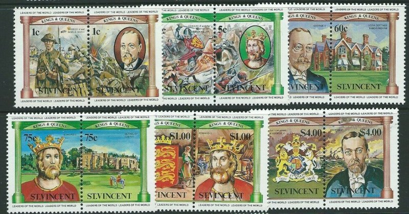 ST.VINCENT SG776/87 1984 BRITISH MONARCHS MNH 