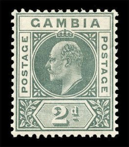 GAMBIA Scott #44 (SG 74) 1909 King Edward VII damaged gum, HR, crease, repair?