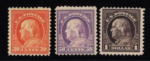 GENUINE SCOTT #516 517 518 MINT OG LH 1917 PERF-11 UNWMK SET OF 3 STAMPS #18879