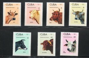 CUBA Sc# 1804-1810  CATTLE cows beef steer  CPL SET of 7  1973  MNH mint