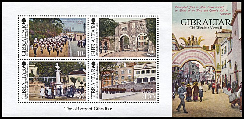 Gibraltar 1346, MNH, Old Views of Gibraltar souvenir sheet
