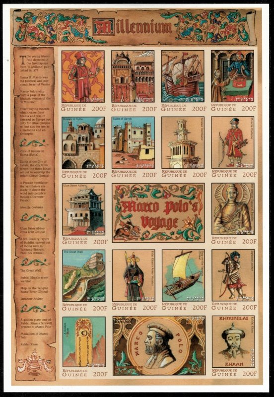 Guinea 2000 - Millennium - Sheet of 17 IMPERF Stamps - Scott #1823 - MNH