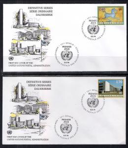 UN Geneva 278-279 UN Postal Administration Set of Two U/A FDC's