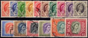 Rhodesia & Nyasaland 1954 set of 16 SG1-15 Fine Used