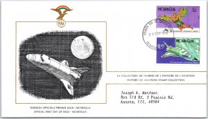 HISTORY OF AVIATION TOPICAL FIRST DAY COVER SERIES 1978 - NICARAGUA 1c & 10c