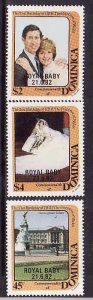 Dominica-Sc#782-4-unused NH set-Royal Baby-Prince William-Princess Diana-id2-198