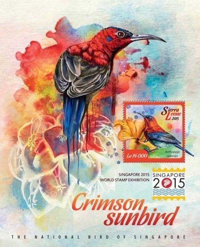 Birds Vögel Animals Fauna Singapore 2015 Stamps Sierra Leone MNH stamp set