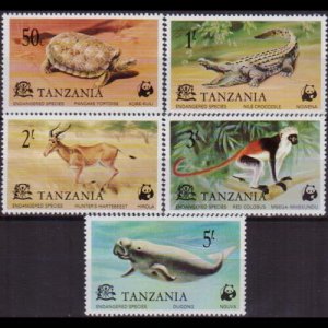 TANZANIA 1977 - Scott# 82-6 Endang.Species Set of 5 NH