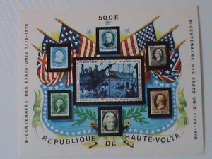 UPPER VOLTA-1976 -BICENTENARY OF AMERICAN REVOLUTIONARY IMPERF S/S - MNH VF