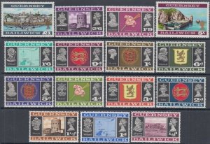 GUERNSEY Sc# 8-21,3 MNH ( MISSING 10S) BAILWICK ISSUES, NUMEROUS TOPICS