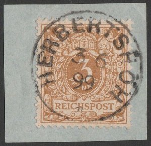 NEW GUINEA - GERMAN 1897 provisional use of Germany Numeral 3pf orange-brown.