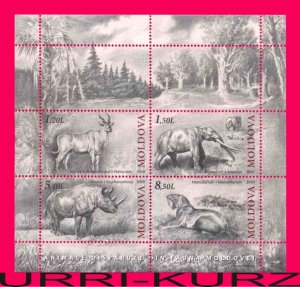 MOLDOVA 2010 Ancient Prehistoric Fauna Lost Animals Mammoth ss Mi Bl.51(723-726)