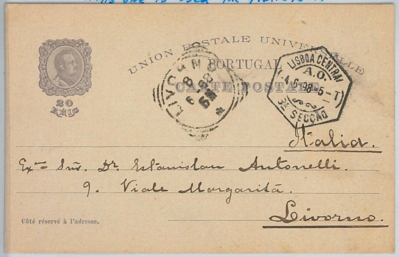 50860 - PORTUGAL - POSTAL HISTORY - STATIONERY CARD - Mi # P46 used 04.06.1898-