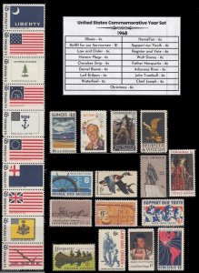 1968 Complete Mint Set of Vintage Commemorative Stamps