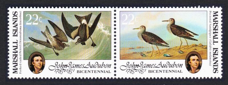 Marshall Is. Birds Audubon pair 22c SG#37-38 SC#64a
