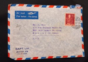 DM)1949, HELVETIA, LETTER SENT TO U.S.A, AIR MAIL, WITH HISTORICAL SERIES