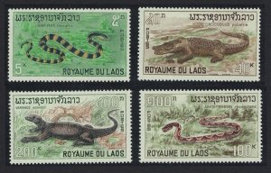 Laos Snake Crocodile Viper Monitor Reptiles 4v 1967 MNH SC#156-159 SG#223-226