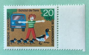 Germany 1972 Scott B481 MNH - 20+10pf, Animals protection, Ducks crossing road