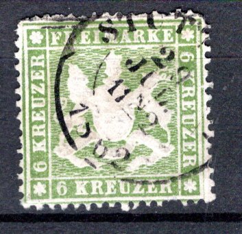 German States Wurttemberg Scott # 26, used