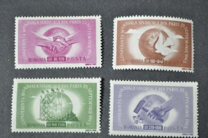 Romania sc# B314-B317 MNH OG Semi-Postal set 1945 Congress Dove Flags b314-317