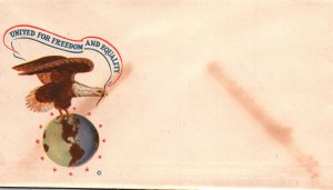 UNITED FOR FREEDOM AND EQUALITY UNUSED CACHETED PATRIOTIC ENVELOPE MINKUS 1942