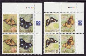 Micronesia-Sc#182-3-unused NH corner blocks of 4-Butterflies