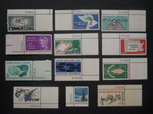 1963 US Commemorative Complete Plate # Year Set  #1230-1241  MNH OG VF