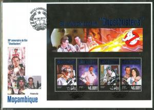 MOZAMBIQUE 2014 MOVIES GHOSTBUSTERS 30TH RELEASE ANNIVERSARY SHEET FDC