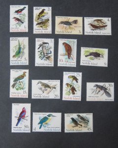 Norfolk Island 1970 Sc 126-140 Bird set MNH