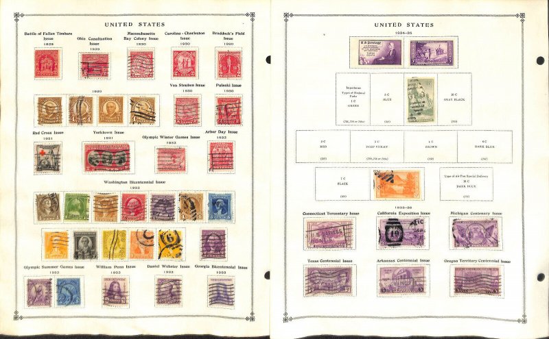 United States Stamp Collection on 70 Scott International Pages to 1960